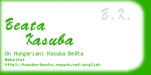 beata kasuba business card