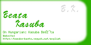 beata kasuba business card